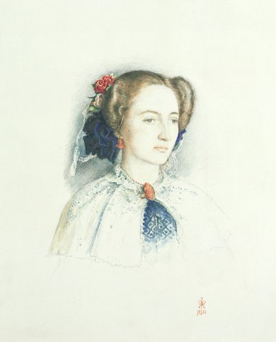 Portret van Effie Ruskin, later Lady Millais (geboren Euphemia Chalmers Gray), 1853 door John Everett Millais